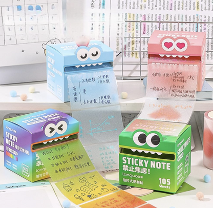 Pearl Gradient Transparent Pull-Out Sticky Notes – 105 Sheets