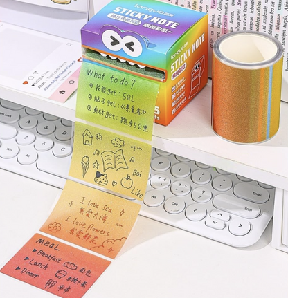 Pearl Gradient Transparent Pull-Out Sticky Notes – 105 Sheets