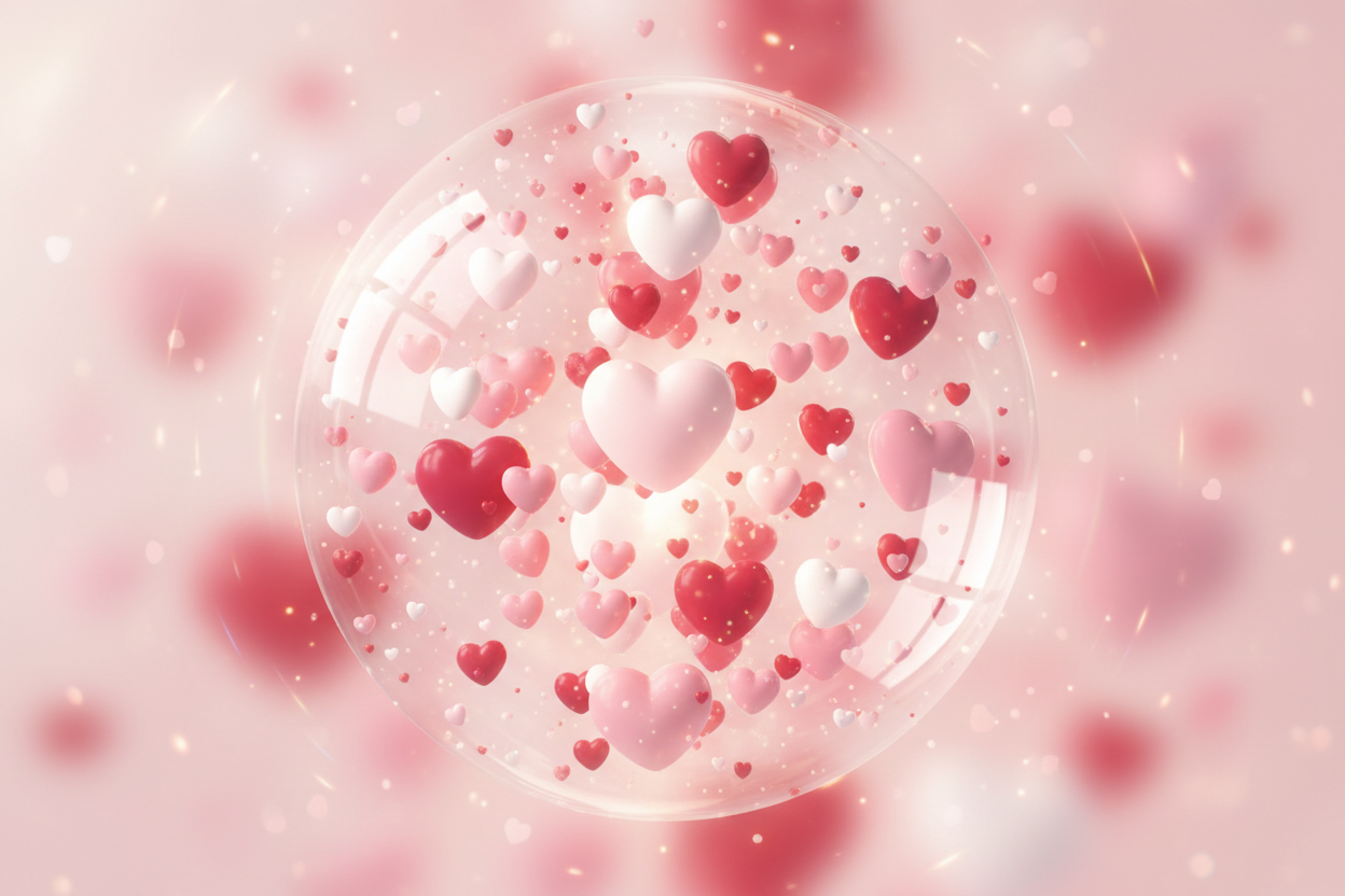 shperic, valentine vibes, hearts