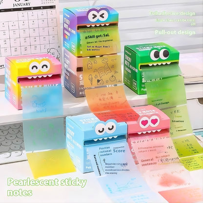 Pearl Gradient Transparent Pull-Out Sticky Notes – 105 Sheets